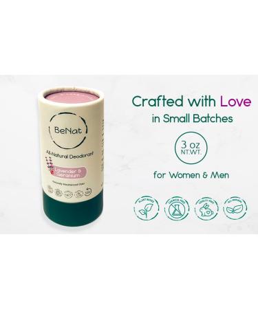 All Natural Deodorant Plastic Free For Women & Men Lavender & Geranium Aluminum Free Gluten Free & Cruelty Free 24 Hour Long Lasting Protection Zero Waste Eco Friendly Products 3oz - Buy Online on GoSupps.com