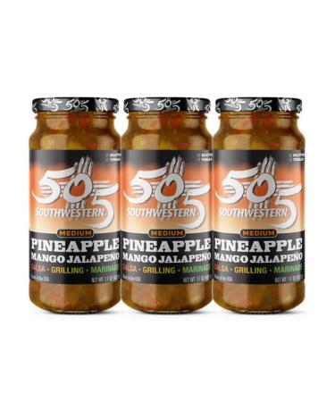505 Southwestern Pineapple Mango Jalapeno Salsa and Grilling Sauce, Medium (3-17oz Value Pack)