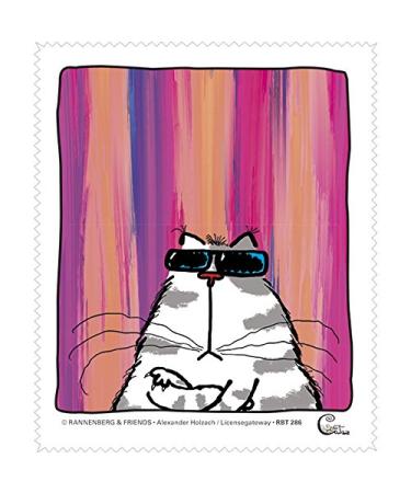 Glasses cleaning cloth - Cat - "Catzz - I'm ready" 15x18cm