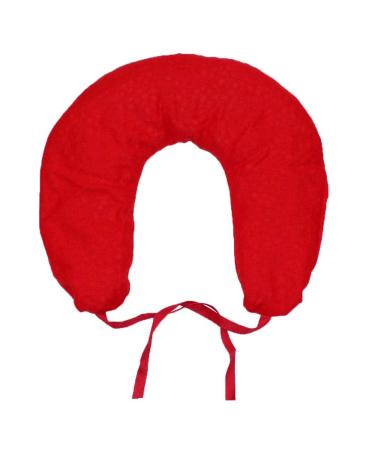 Black Forest cherry stone neck pillow for heat treatment/plain red (37x33 cm)