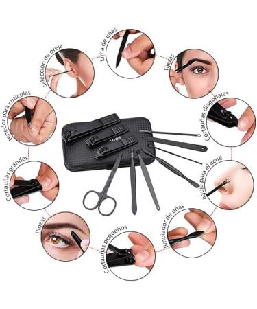 Glamne Manicure Set - 10 in 1 Professional Stainless Steel Nail Clippers Kit with Leather Travel Case | Perfect for Travel - Purple - Buy Online on GoSupps.com