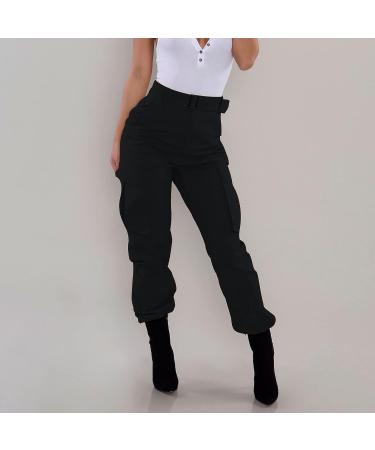 Women's Summer Hip Hop Baggy Sweatpants - High Waist Cargo Pants with Multiple Pockets | Black Joggers Trousers - Buy Online on GoSupps.com