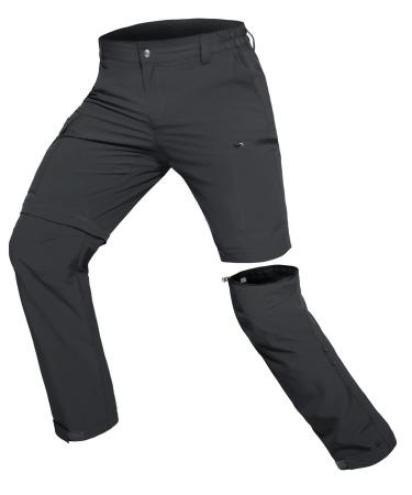 Hiauspor hiking trousers-men-card-out-outdoor trousers-light trekking pants-atmospheric-fast-speed-dry function sheet-softshell pants-5-deep pockets dark gray L