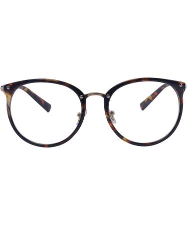 ALWAYSUV Retro Vintage Round Metal Glasses for Women & Men - Leopard Clear Lens Fashion Eyewear - Buy Online on GoSupps.com