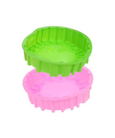 IMIKEYA Birthday Cake Mold 2pcs Happy Birthday Baking Pan Non Stick Baking Tools Silica Gel Silicone Molds 19X19CM Assorted Color