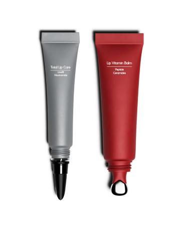 Peptide and Ceramide Metal Tip Lip Balm Strawberry and Repairing Revitalizing Peeling Effect Lip Mask Vegan Moisturizing (1x13 ml +1x8 ml) Moisturizing