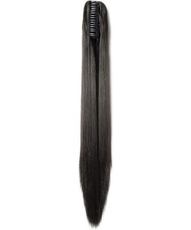 Long Claw Ponytail Hair Extension - 21 Inch Straight Natural Black - Clip-in Synthetic Hairpiece - Buy Online on GoSupps.com