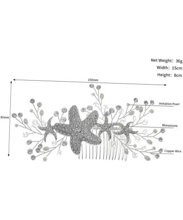 Ipetboom Starfish Side Hair Comb Tiara Bridal Hair Accessories Beach Hair Accessories Bride Hairpiece Comb Headband Girls Hair Accessory Wedding Headpiece Hair up Sweet Bridesmaid Alloy - Buy Online on GoSupps.com