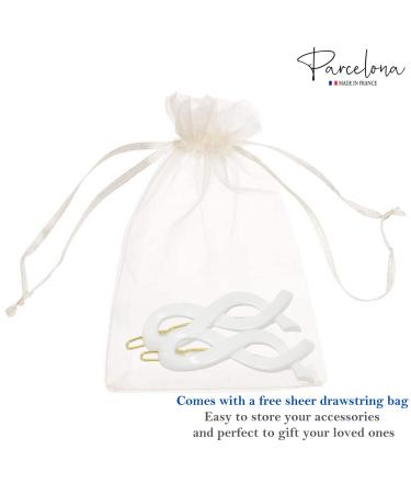 Parcelona French Infinity Ribbon Small 2 1/4 Celluloid Hair Clips for Women - Paris Hair Accessories with Strong Hold and No Slip Grip - Buy Online on GoSupps.com