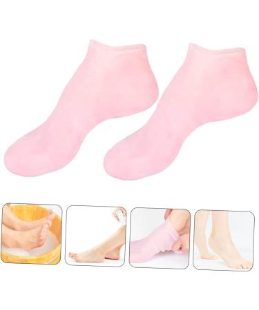 FRCOLOR 3 Pairs Sock Moisturizing Gel Booties Beauty Care Exfoliating Skin Protect Soles Tableware Sucker Titanium Ear Pick Essential Oil Spa Women's Heel Pink Silicone Gel Sebs - Buy Online on GoSupps.com