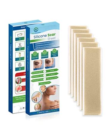 NEDD INNOVATIONS Silicone Scar Sheets | Pack Of 6 Strips | Perfect For Post Op Surgery C-Section Keloid Tummy Tuck Plastic & General Surgery | Heal Scars & Aids with Scar Recovery | 5.7 X 1.57