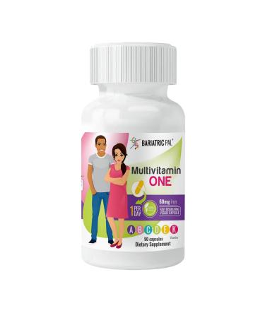 BariatricPal Multivitamin ONE 1 per Day! Bariatric Multivitamin Capsule with 60mg Iron (90 Count) 90 Count (Pack of 1)