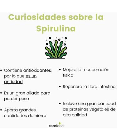 Carefood - Organic Spirulina - 300 100% Organic Superfood Tablets Suitable for Vegans - Natural Super Food Cure with High Nutrient Content and Satietogenic Effect - 150g - Buy Online on GoSupps.com