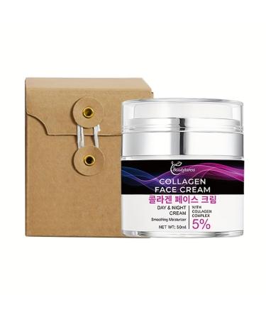 1 Box Day and Night Collagen Facial Cream - Moisturizing Face Cream with Collagen Hyaluronic Acid Aloe Vera Nourishing Dry Skin Deeply Moisturizing Facial Lotion Suitable for Men and Women