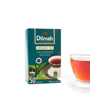 Dilmah Organic Black Tea-50 Tea Bags with Tag (1 pack)