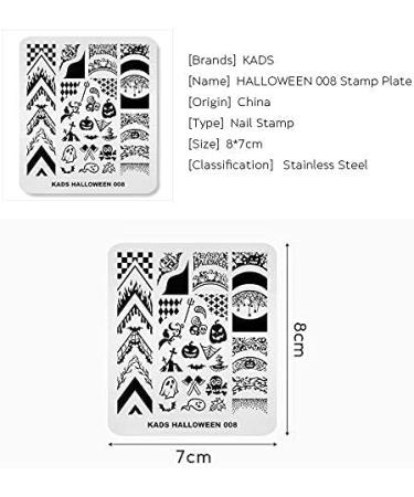 Shop KADS Halloween Nail Plates - Nail Art Stamping Kits with Pumpkin Bat & Skull Designs for DIY Decoration - Buy Online on GoSupps.com