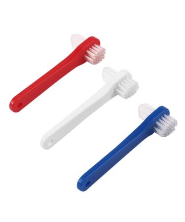 Beaupretty 3st toothbrush double -sided prosthesis brush dental duty cleaning tool for incorrect teeth holding brush Subsprothesis Provereans care brush detergent plastic clean