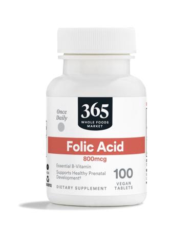 365 by Whole Foods Market Folic Acid 800 MCG 100 CT
