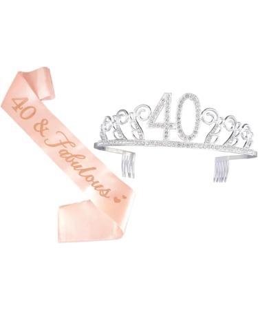 minkissy 1 Set Party Sash Tiaras for Girls Satin Sash 40th Birthday Party Etiquette Belt Crowns for Adults Bridal Headpiece Comb Womens Belt Rhinestone Hair Comb Woman Forty Princess Miss - Buy Online on GoSupps.com