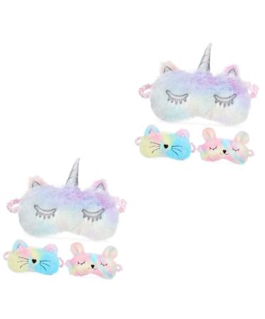 FOMIYES 6 Pcs Blindfold Sleep Masks Unicorn Costume Eye Masks Unicorn Eye Mask Reusable Sleep Mask Cosplay Animal Accessories Sleeping Kids Eye Patch Office to Sleep Polyester
