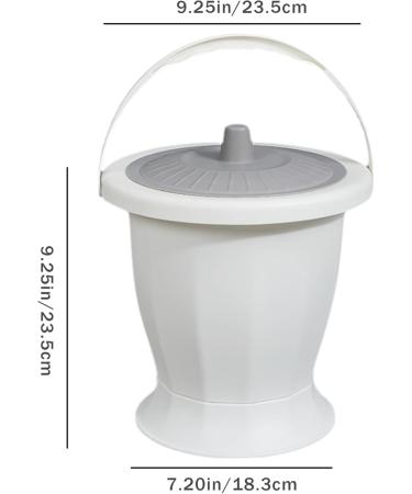 Bed Pan Chamber Pot with Lid and Handle Heavy Duty Bed Pan Non-Slip PP Urinal Bottle with Detachable Base Washable Reusable Portable Toilet for Kids Adults White + Grey - Buy Online on GoSupps.com