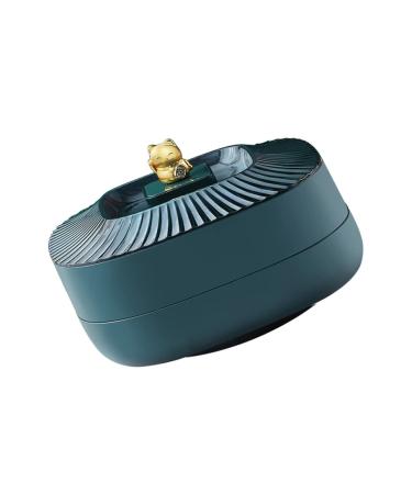 ABOOFAN 1pc Double Layer Dried Fruit Box Nut Plate to Rotate Light Luxury 26X26CM Green