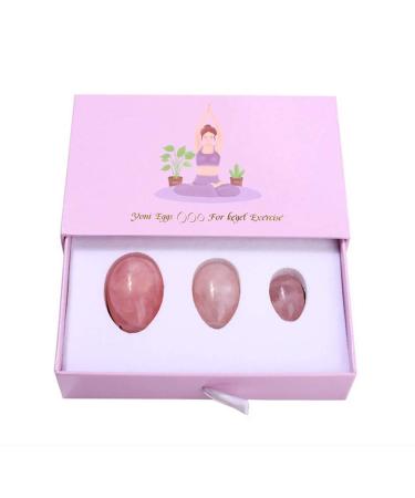 3 pieces jadestein ei yoni eggs natural yoni eggs for women chakra healing yoga practice eggs to train the pelvic muscles cone exercise health care gift for women rose quartz