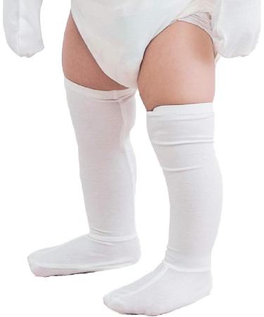Zinc-Infused Long Tube Socks for Babies with Eczema | Edenswear Wet Wrap Therapy - 6 Months (White) - Buy Online on GoSupps.com