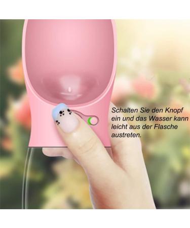 AcserGery 350ml Dog Water Bottle - BPA-Free Pink Dog Drinking Bottle with Whistle & Trainer - Buy Online on GoSupps.com