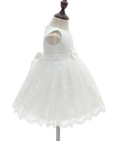AHAHA Baby Girls White Flower Dress - 12 Months | Perfect for Christening, Wedding & Parties - Buy Online on GoSupps.com
