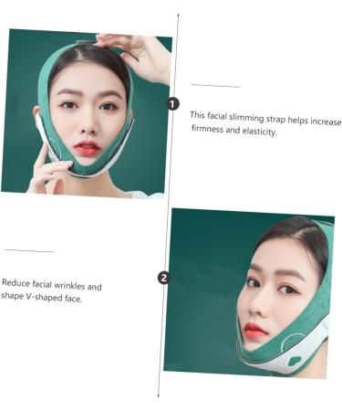 FRCOLOR Elastic 1pc Thin Face Belt Face Tape V Line Facial Lifting Face Shaper Belt Chin Cheek Slim Woman Anti Wrinkle Shaping Belt Mercerized Cloth 60X10.5X1cm Green - Buy Online on GoSupps.com