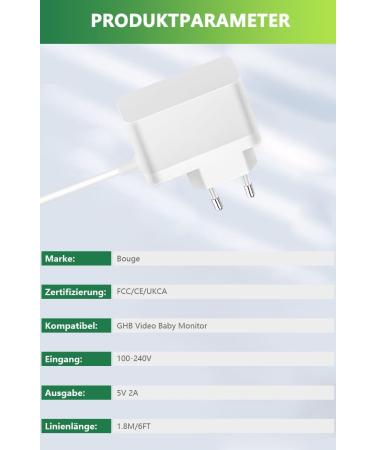 GHB Babyphone Charging Cable - Bouge 5V Mini-USB Charger for VB603 Video Monitor - International Shipping - Buy Online on GoSupps.com