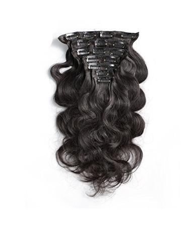 Mila 24inch/60cm Clip in Extensions Human Hair Extension 100% Remy Wavy/Body Wave Human Hair 7 Wefts 120gram 24"/60cm