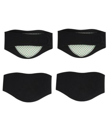 Clispeed 4 pieces of braces. Heated pads collar magnetic sore crane neck collar heat pillow neck protection collar neck 52x10x0.5cmx2pcs blackx2st