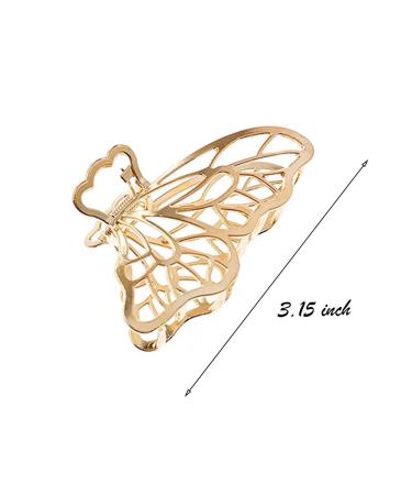 Large Metal Butterfly Hair Claw Clips - 2PCS (Gold/Silver) | Non-slip Thick Hair Barrette for Women and Girls - Buy Online on GoSupps.com