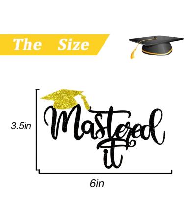 Master It Cake Topper Black Glitter Congrats Grad Cake Pick for 2024 Graduation Party Decoration - Buy Online on GoSupps.com