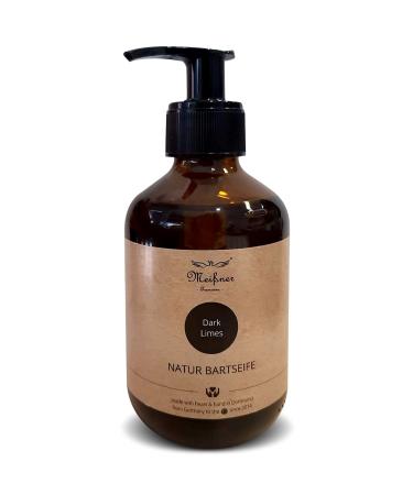 Meißner Tremonia Natur Bart soap based on organic olive oil Extra native organic coconut oil organic glycerin and natural pure essential oils for your beard/your beard care - 200ml (Dark Limes) Dark Limes 200ml
