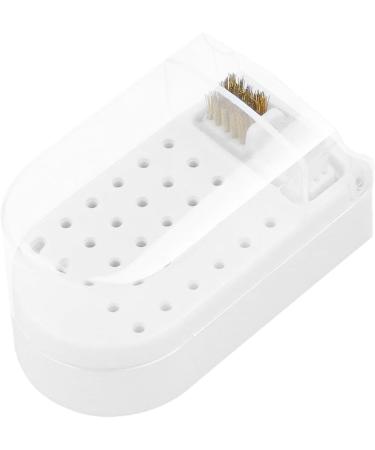 Nail Organizers and Storage | 30 Holes 2 in 1 Nail Drill Holder & Bit Set Anti-Splash Nail Bit Case 2 Brushes Included for Home Salon Use - Buy Online on GoSupps.com