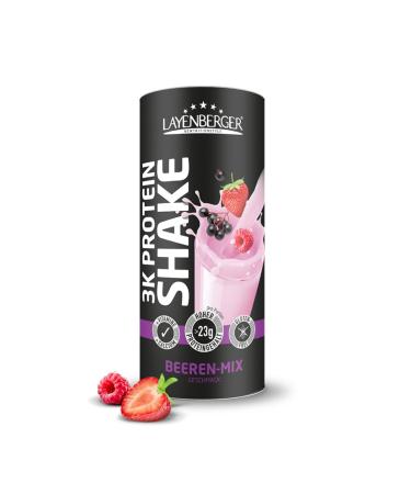 Layenberger 3K Protein Shake - 78% protein and only 4.4% carbohydrates with only 9 g sugar (1x 360 g) - berry mix