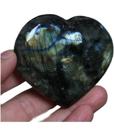 Natural Labradorite Heart Love Palm Stone Worry Stone Crystal Quartz Gemstone Pocket Stone Reiki Balancing Decoration 100-150 Grams Stone Collection - Buy Online on GoSupps.com