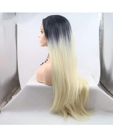 SHIYID Natural Black Blonde Lace Front Wigs Silky Straight Heat Resistant Synthetic Wigs for Women | Shop Internationally - Buy Online on GoSupps.com