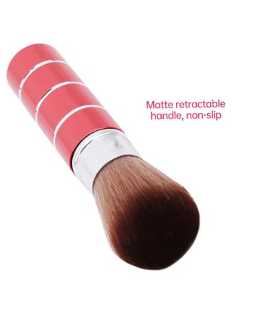Retractable Powder Brush | Portable Nail & Face Blush Makeup Brush with Cover - Red Travel Essential | Shop Internationally - Buy Online on GoSupps.com