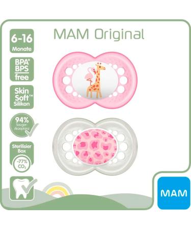 MAM Day & Night Skin Soft Silicone Pacifier Set (6-16 Months) - 4 Pacifiers + 2 Sterilized Transport Boxes - International Shipping Available - Buy Online on GoSupps.com