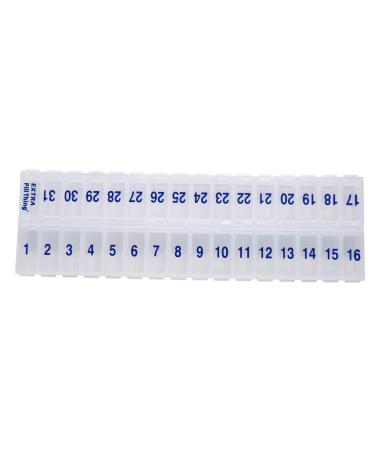 Once-a Day Monthly Pill Organizer Removable Lid for Easy Loading - Large Compartment Pill Box Medications for Entire Month Plus a Compartment for Extra Pills BPA Free