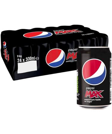 Pepsi Max No Sugar Cola Cans 24 x 330ml | Sugar-Free Carbonated Soft Drink | Refreshing Pepsi Taste with Thank you Card