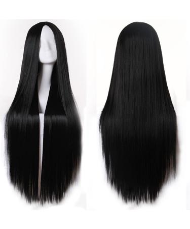 Wall long smooth straight straight Halloween costume women women cosplay black wig for women girls halloween cosplay costume party carnival 80cm/ 32 '' Nature black - Buy Online on GoSupps.com