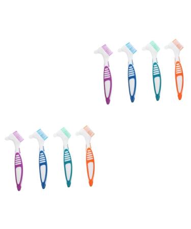 Angoily 8pcs Denture Toothbrushes Made of Colored Rubber Tpe Chemical Care