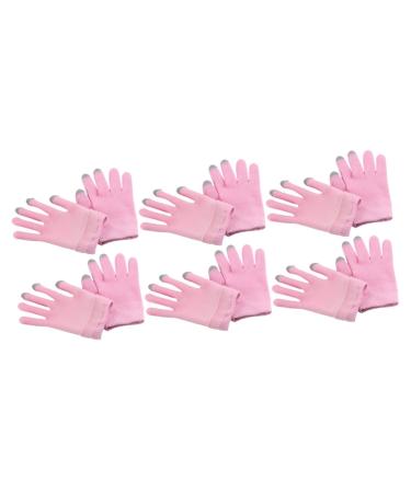 minkissy 6 Pairs Moisturizing Gloves Gel Gloves Gels Hand Cover Cracked Hands Repair Moisturizing Spa Gloves Sleeping Gloves Gels Gloves Miss Dryness Conductive Yarn Hand Covering Pink