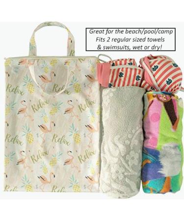 MOM & BAB Wet Bags 13.5 "Wide X 19"High| Water-Resistant |Odour Proof| Washable & Reusable | for: Cloth Diapers Daycare Wipes Towels Soiled Scrubs/Clothing Swimsuits (White & Green) "Relax" & Turquoise - Buy Online on GoSupps.com
