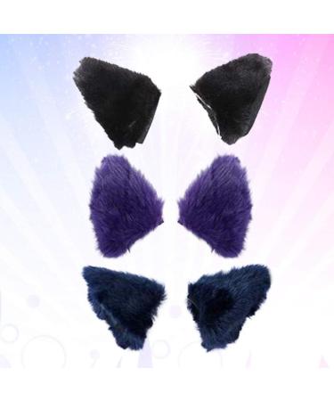 NUOBESTY Cat Ear Fox Ear Hairpin Adorable Shape Hair Clip for Kids Girls (Dark Blue Dark Purple Dark Black) 3 Pairs - Buy Online on GoSupps.com